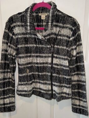 Lucky Brand Tweed Plaid Moto Jacket